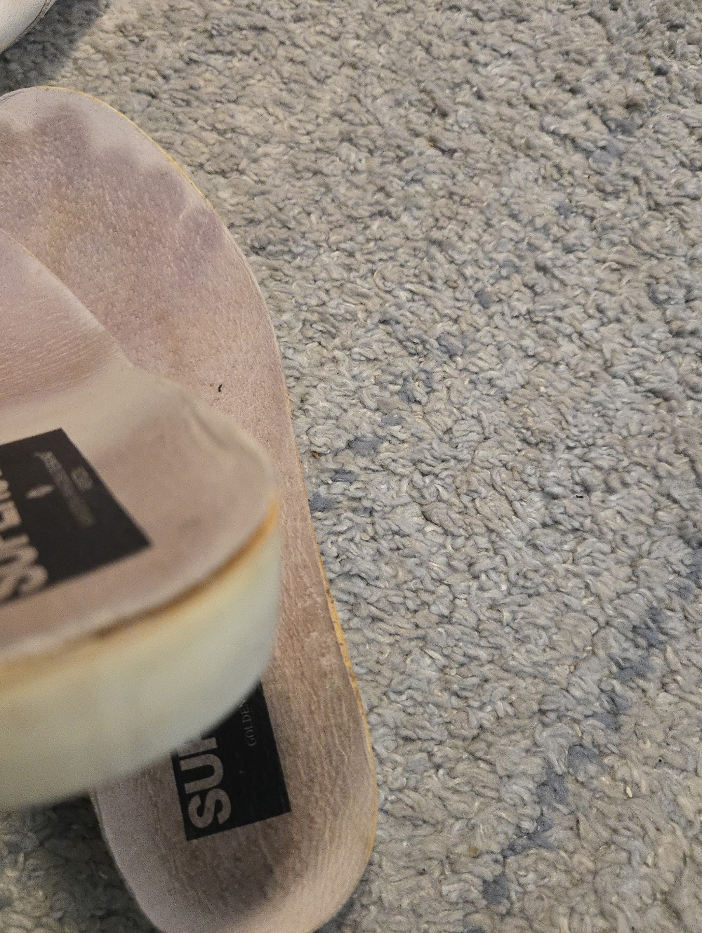 Golden Goose Super-Star Sneakers White Leather Red Star Blue Heel Tab EU 42.5 - Picture 12 of 15